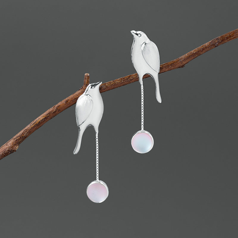 Nightingale Glass Stud Earrings – Sterling Silver / Gold