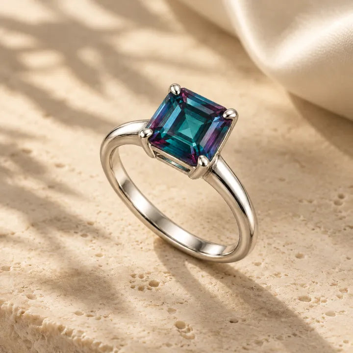 Sovereign lab-grown alexandrite ring