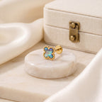 Abalone Shell Clover Titanium Flat Back Earring - image 5