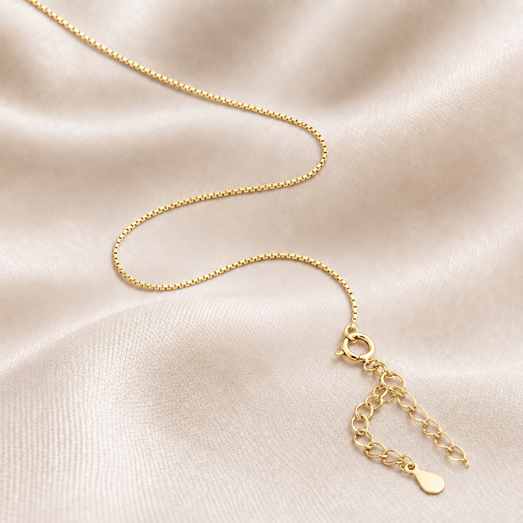 Fine box chain in yellow gold tone over 925 sterling silver