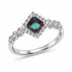Woven Halo Lab-Grown Alexandrite Ring