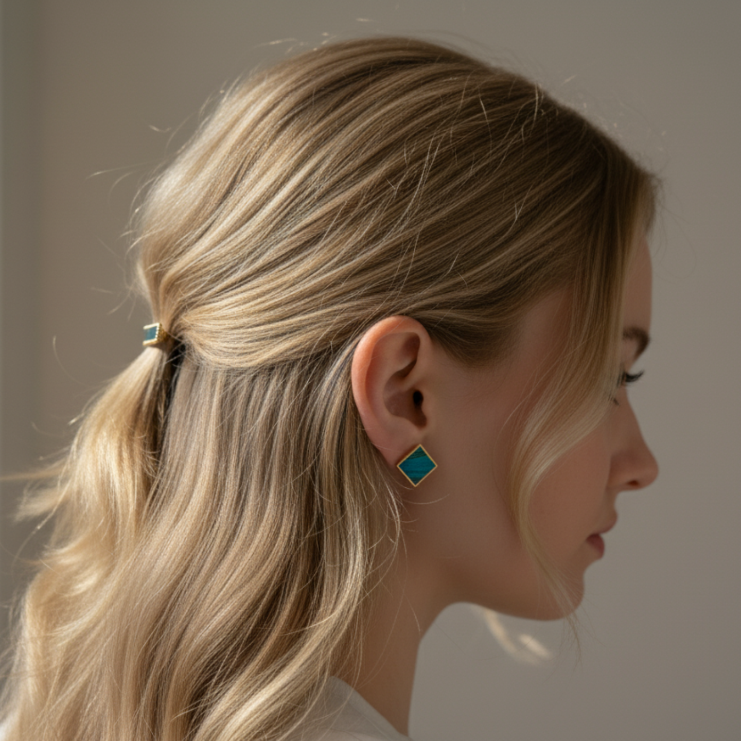 Dian Cui Stud Earrings – Square Sterling Silver