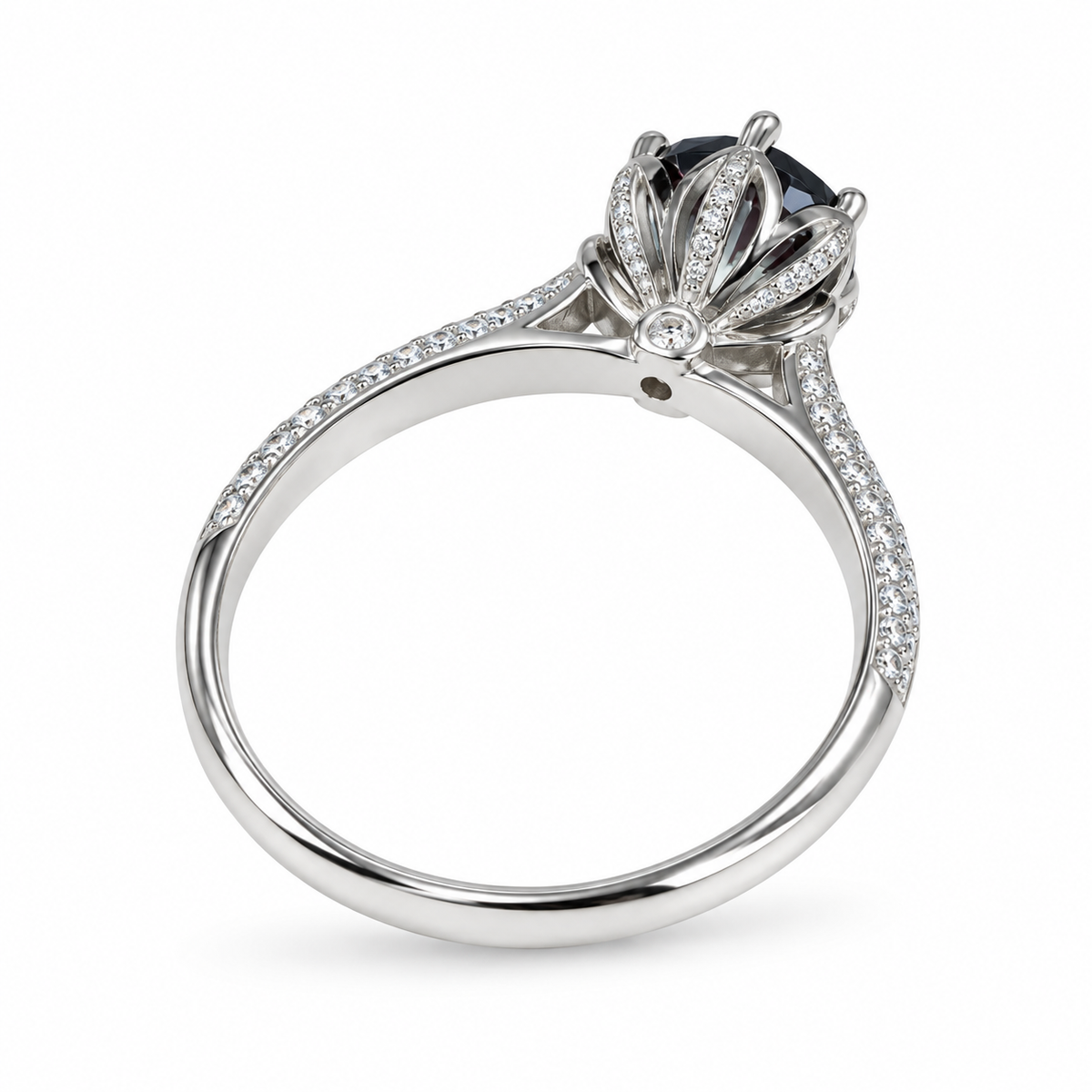 Petal Crown Lab-Grown Alexandrite Ring