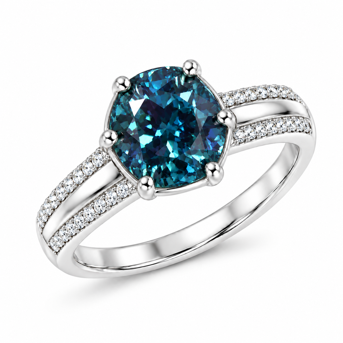 Petal Crown Lab-Grown Alexandrite Ring