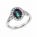 Lattice Halo Lab-Grown Alexandrite Ring