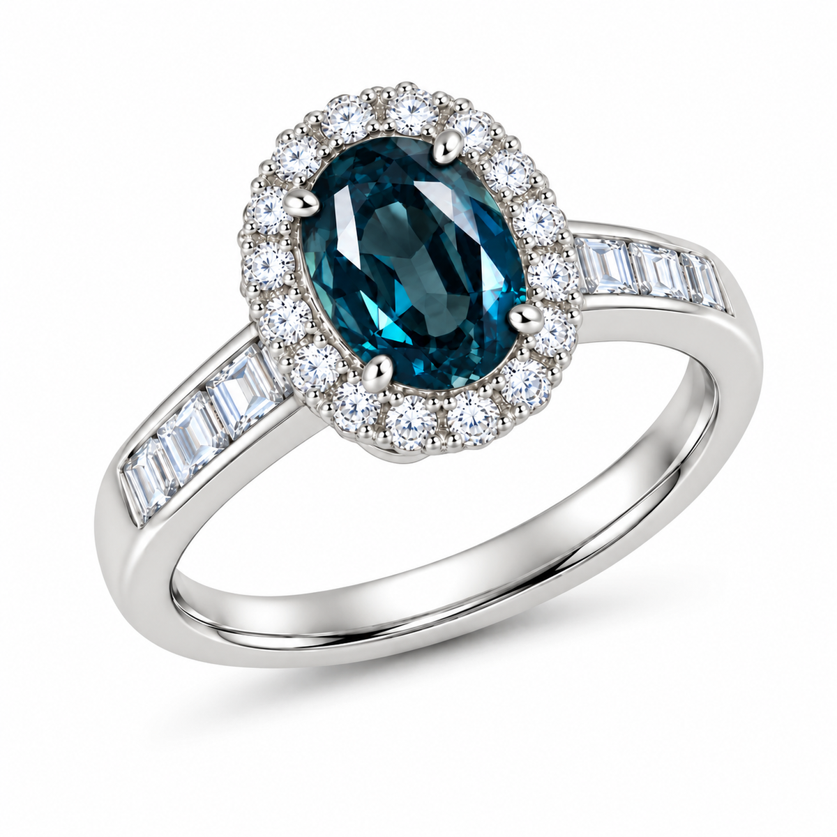 Regent Halo Lab-Grown Alexandrite Ring