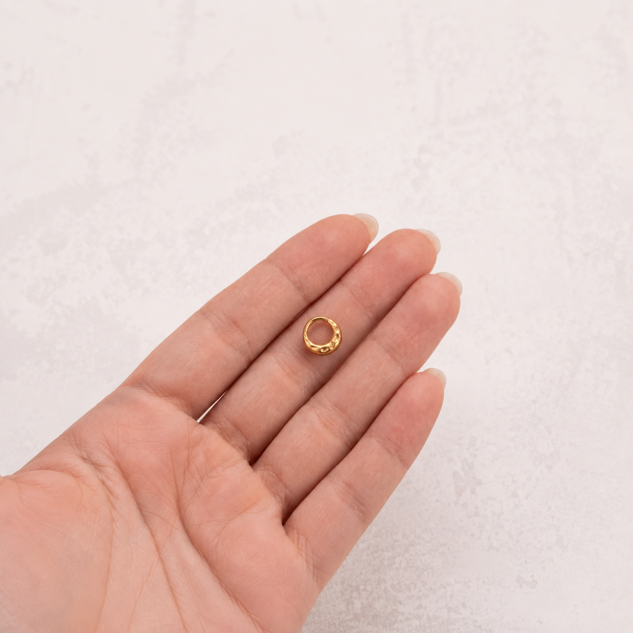 Bubble Texture Titanium Hoop Earrings