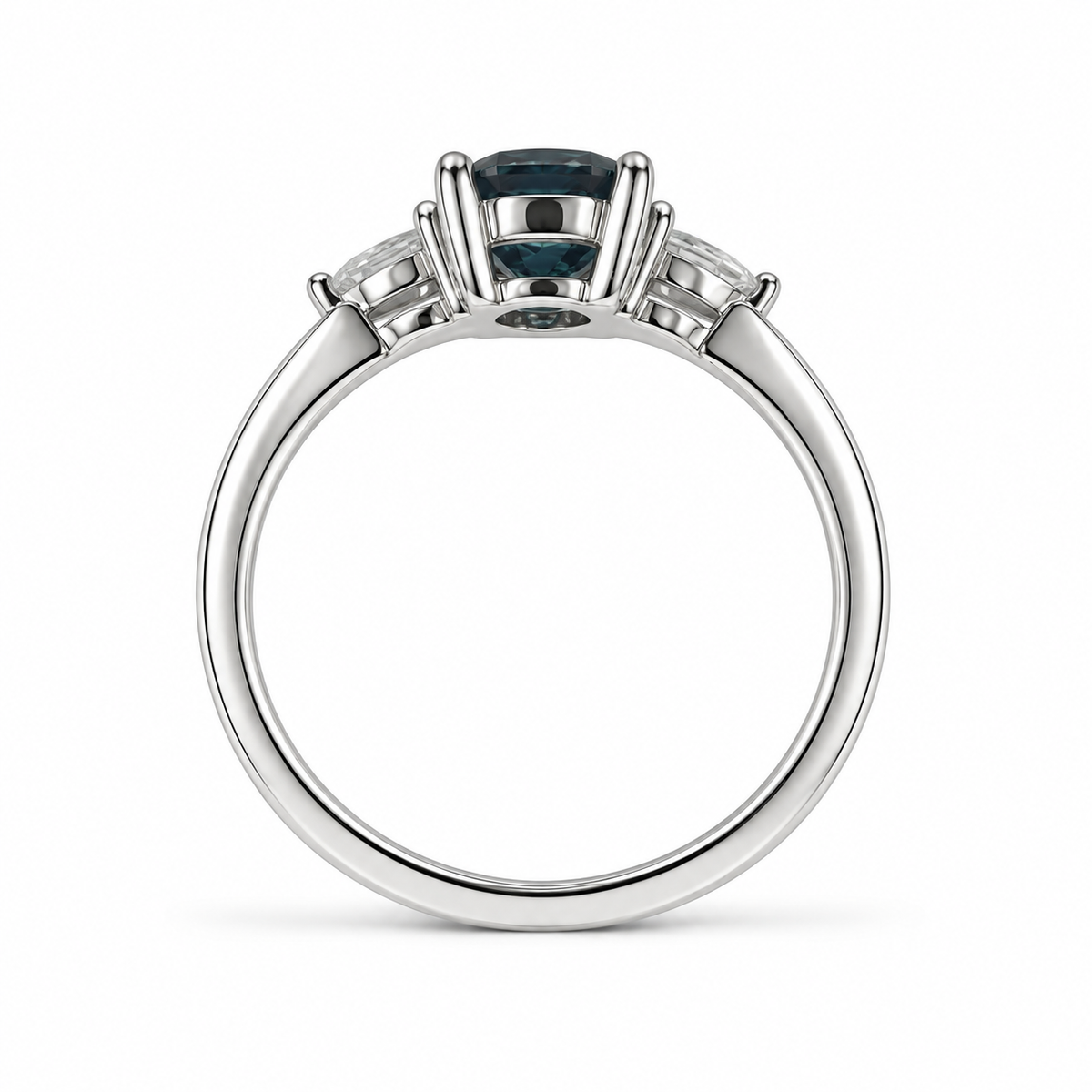 Triune Lab-Grown Alexandrite Ring