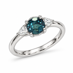 Triune Lab-Grown Alexandrite Ring