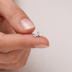 Butterfly Flower Crystal Titanium Flat Back Earring