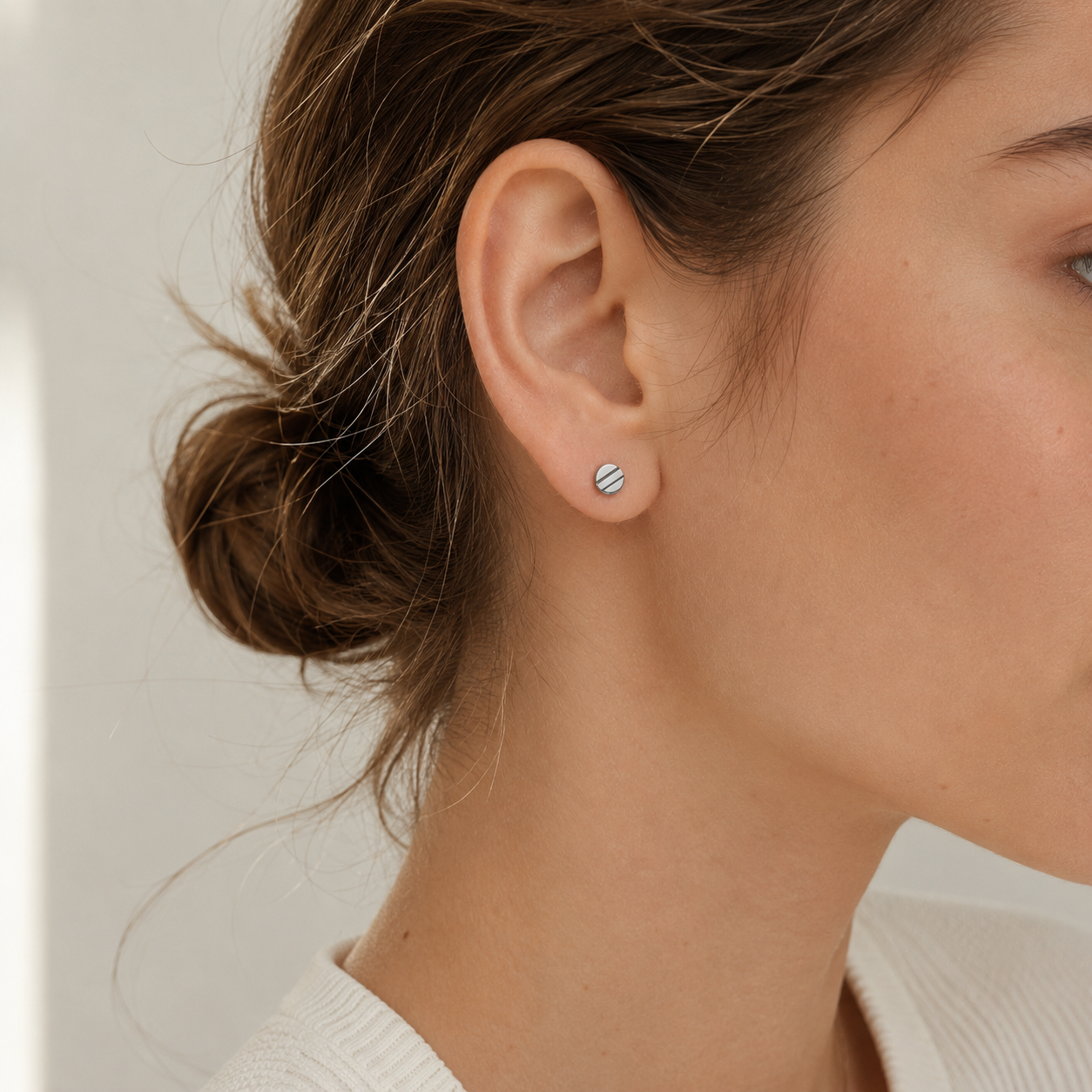 Slotted Screw Titanium Flat Back Earring