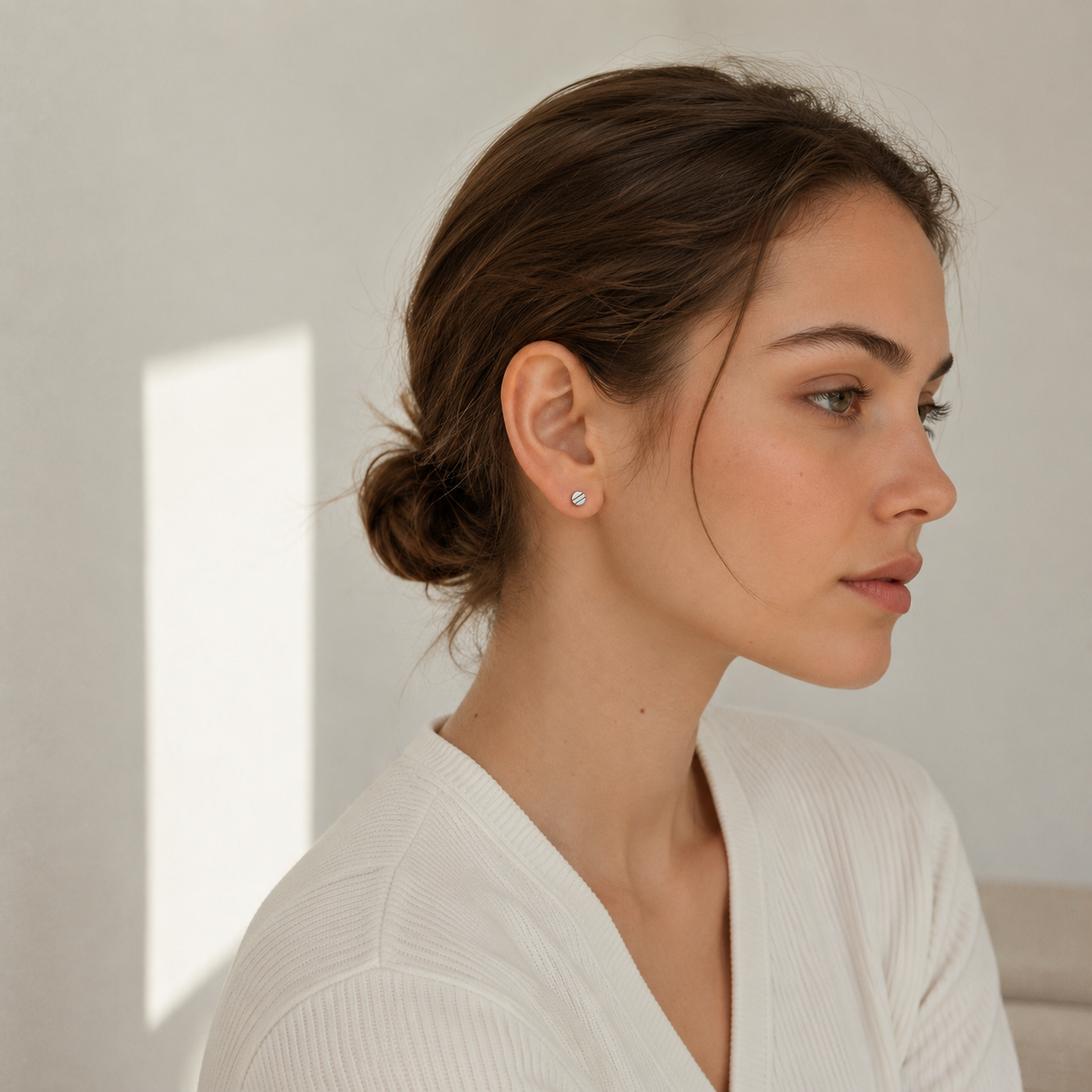 Slotted Screw Titanium Flat Back Earring