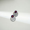 Auspicious Cloud Carved Stud Earrings – Mother of Pearl / Lapis Lazuli