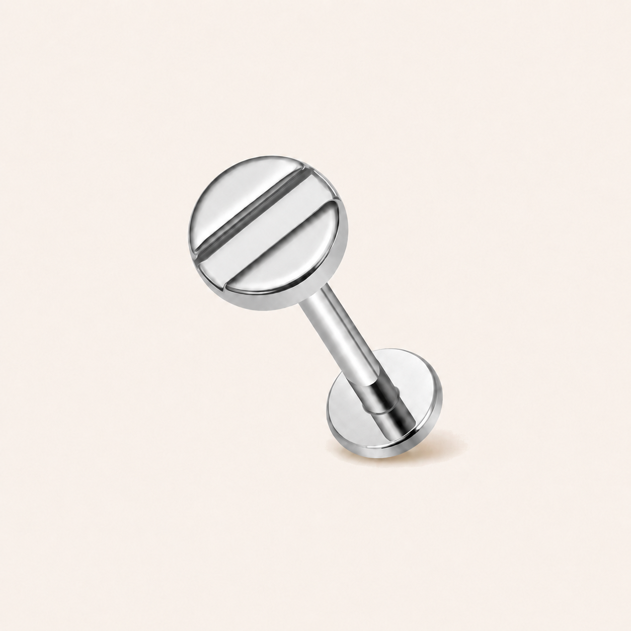 Slotted Screw Titanium Flat Back Earring