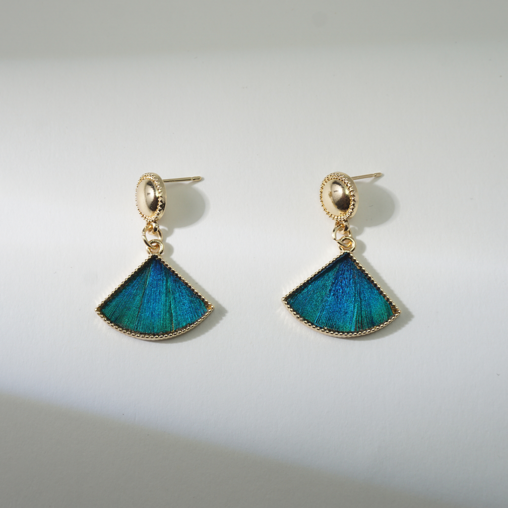 Dian Cui Stud Earrings – Fan Sterling Silver