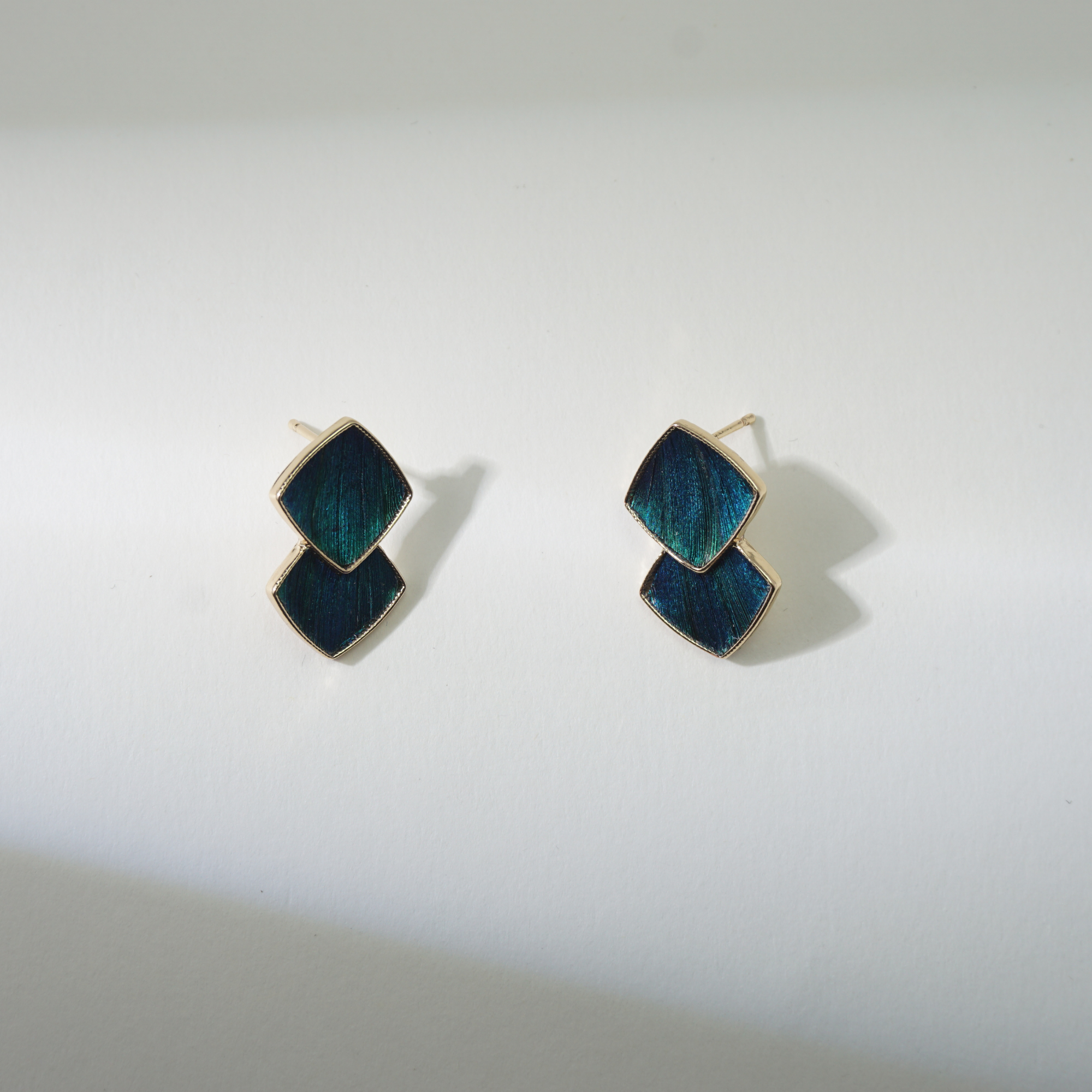 Dian Cui Stud Earrings – Overlap Square Sterling Silver