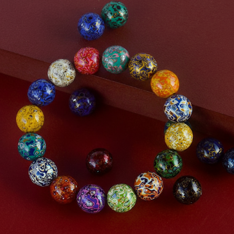 Lacquer & Nacre Inlay Bead – 12mm
