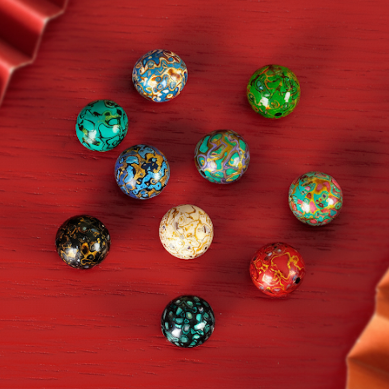 Lacquer & Nacre Inlay Bead – 12mm