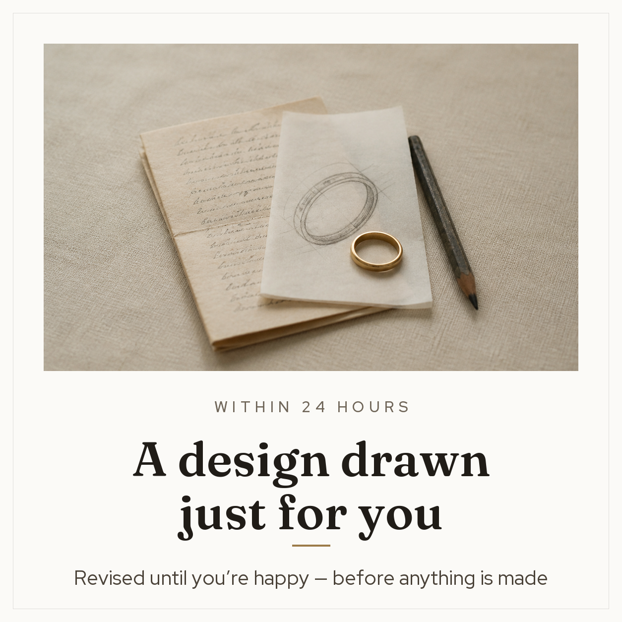 Within 24 hours — a ring design drawn just for you