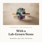 With a lab-grown stone option — $40 design fee