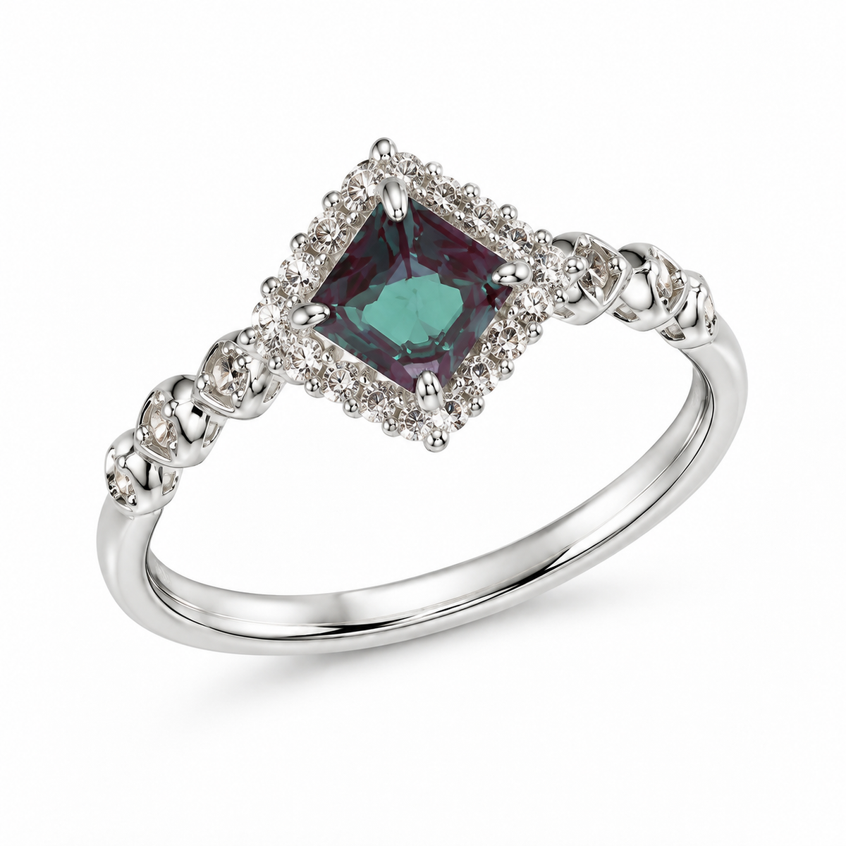 Woven Halo Lab-Grown Alexandrite Ring new main 1