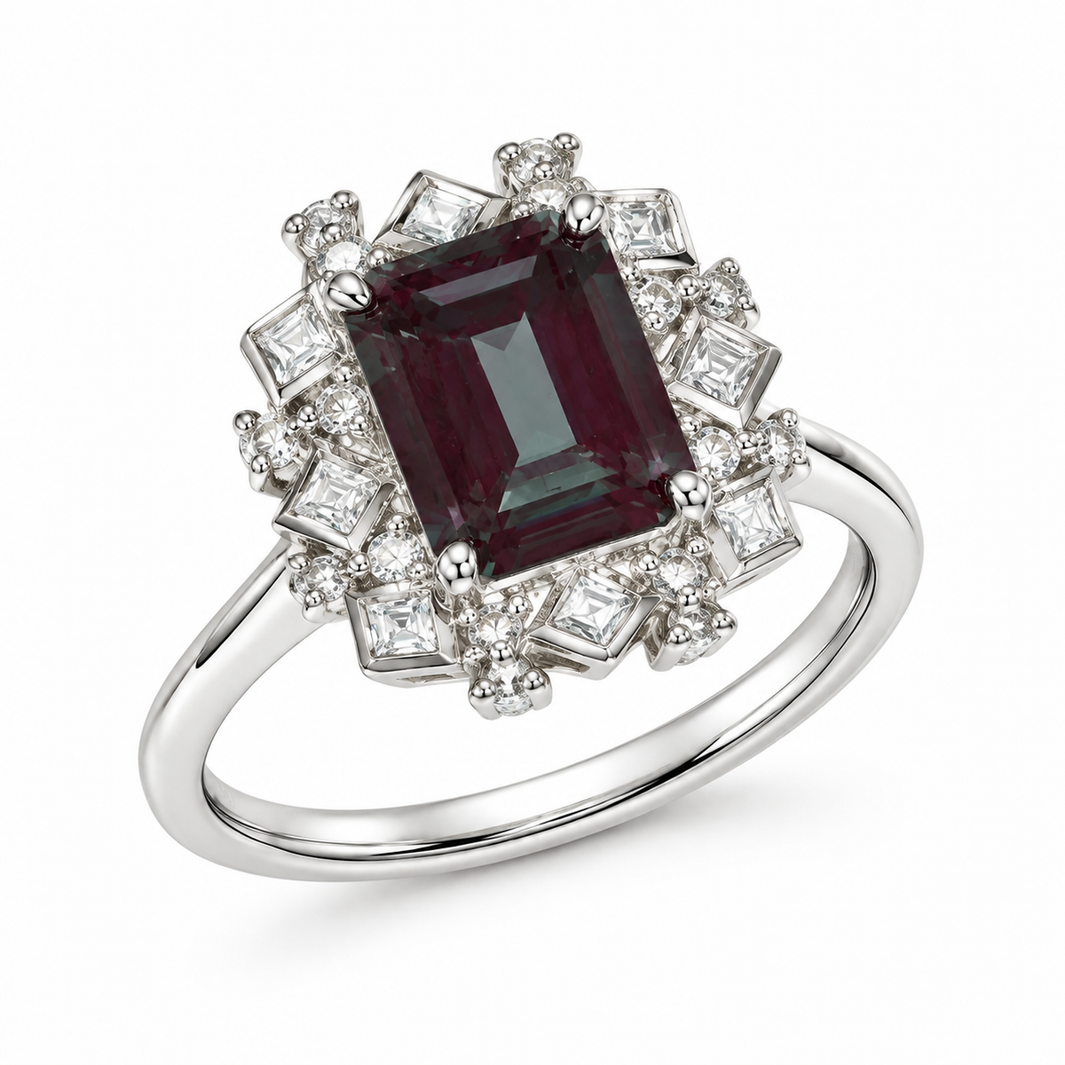 Deco Regent Lab-Grown Alexandrite Ring new main 1