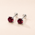 Lab-Grown Pigeon Blood Ruby Titanium Flat Back Earrings