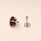 Lab-Grown Pigeon Blood Ruby Titanium Flat Back Earrings
