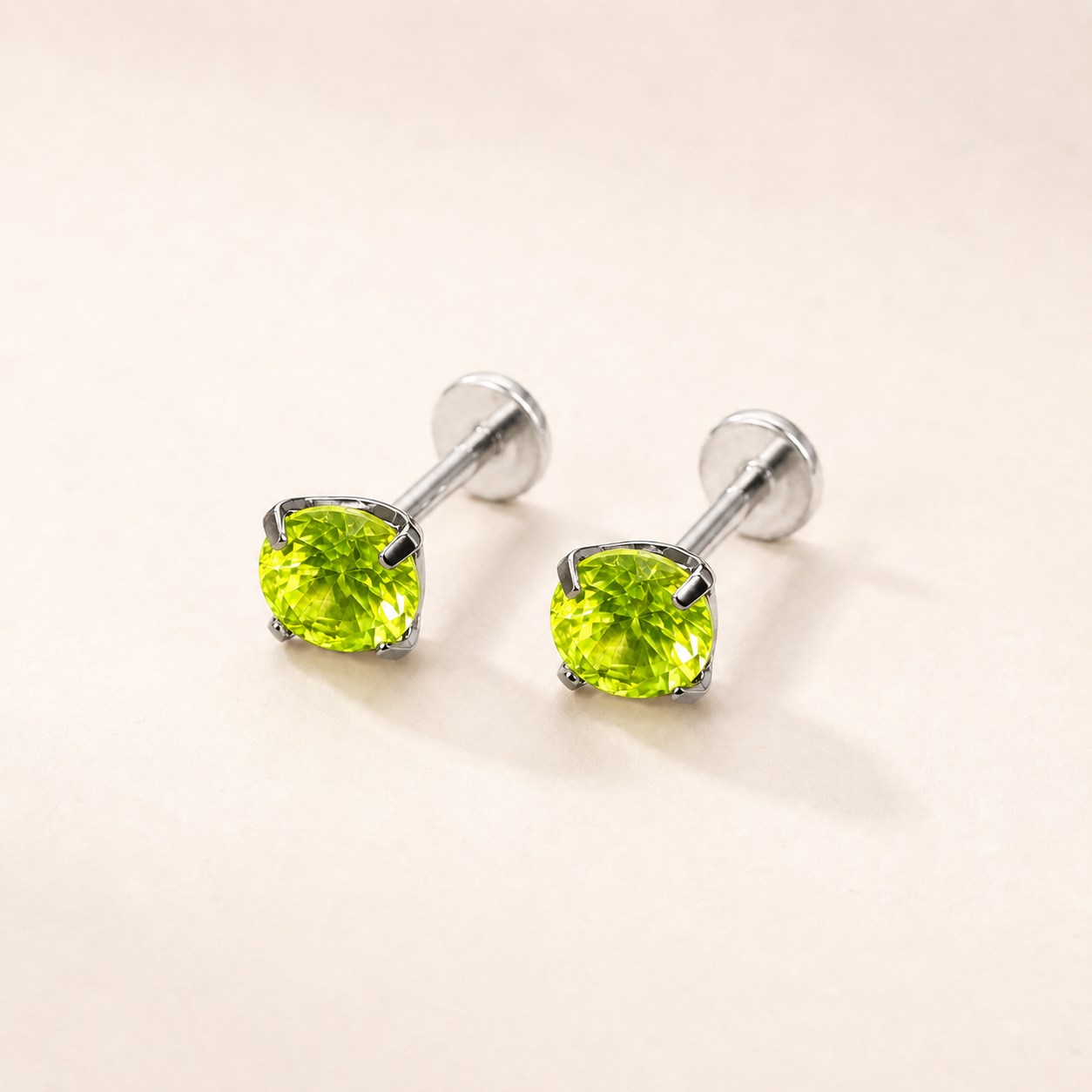 LuAG Fluorescent Titanium Flat Back Earrings