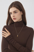 Croissant Coffee Cup Pendant – Sterling Silver