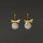 Dragonfly Baroque Pearl Earrings – Sterling Silver