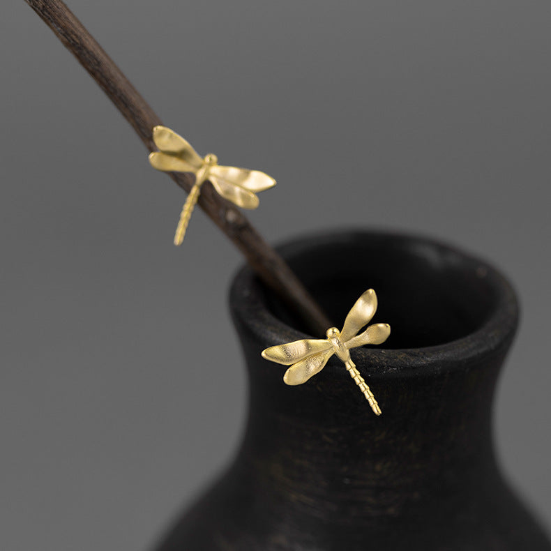 Dragonfly Mini Stud Earrings – Sterling Silver