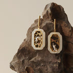 Window Cat Jade Stud Earrings – Sterling Silver / Gold