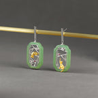 Window Cat Jade Stud Earrings – Silver / Gold