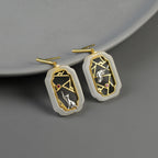 Window Cat Jade Stud Earrings – Sterling Silver / Gold