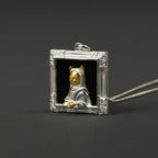 Mona Li-Meow Pendant – Sterling Silver with Onyx