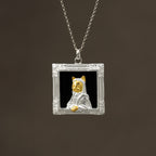 Mona Li-Meow Pendant – Sterling Silver with Onyx
