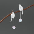 Nightingale Glasstecker-Ohrringe – Sterling Silber / Gold