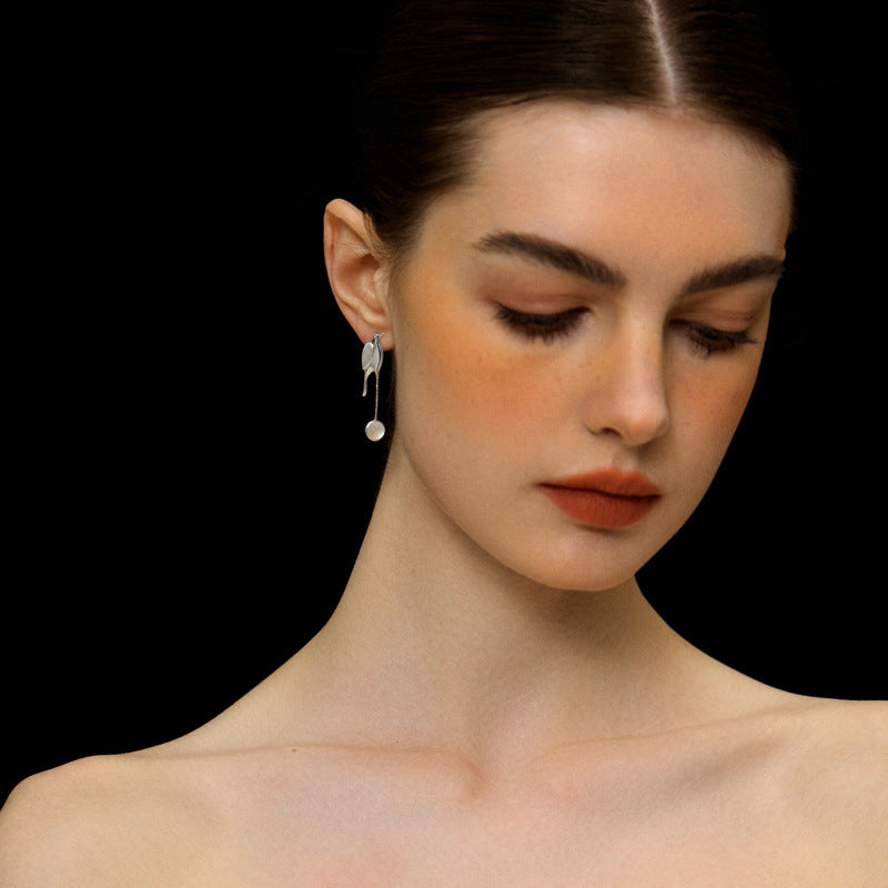 Nightingale Glass Stud Earrings – Sterling Silver / Gold