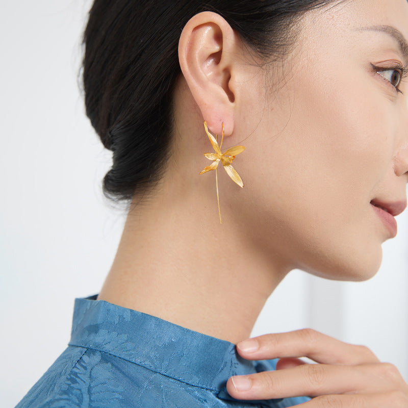 Orchid Whisper Earrings – Sterling Silver / Gold Vermeil