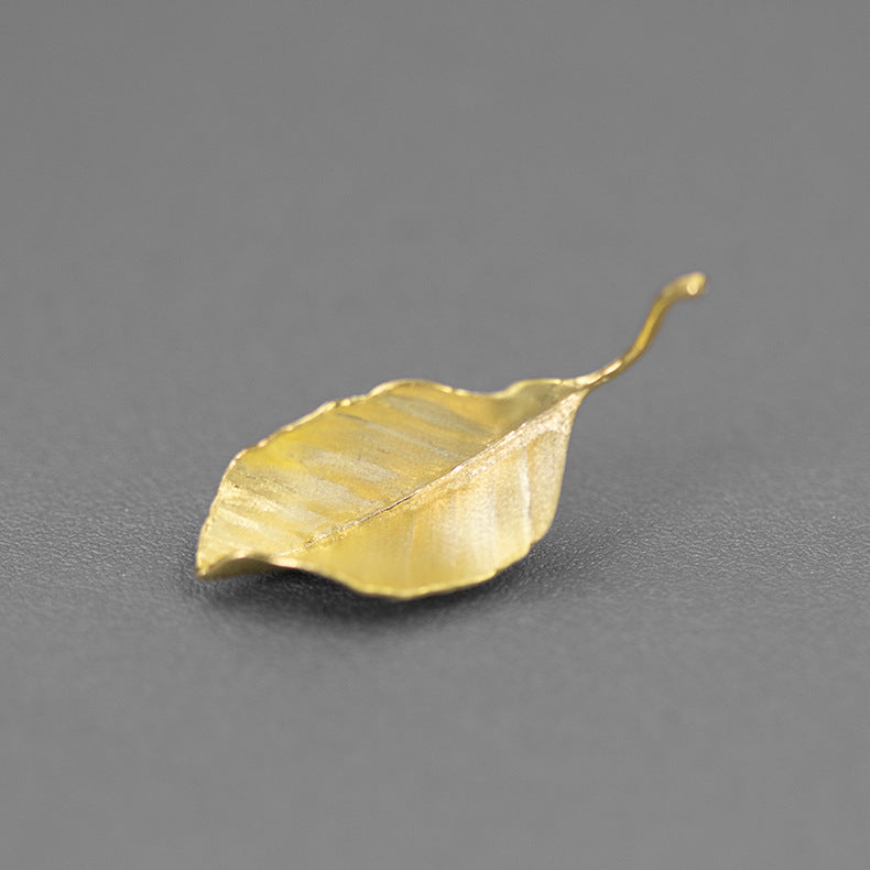 Autumn Leaf Brooch – Sterling Silver / Gold Vermeil