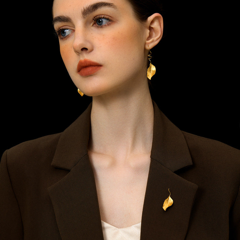Autumn Leaf Brooch – Sterling Silver / Gold Vermeil