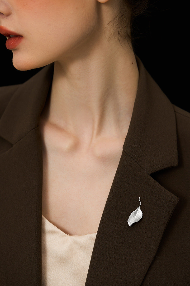 Autumn Leaf Brooch – Sterling Silver / Gold Vermeil