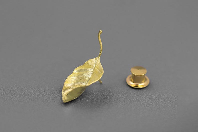 Autumn Leaf Brooch – Sterling Silver / Gold Vermeil