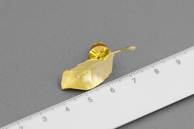 Autumn Leaf Brooch – Sterling Silver / Gold Vermeil