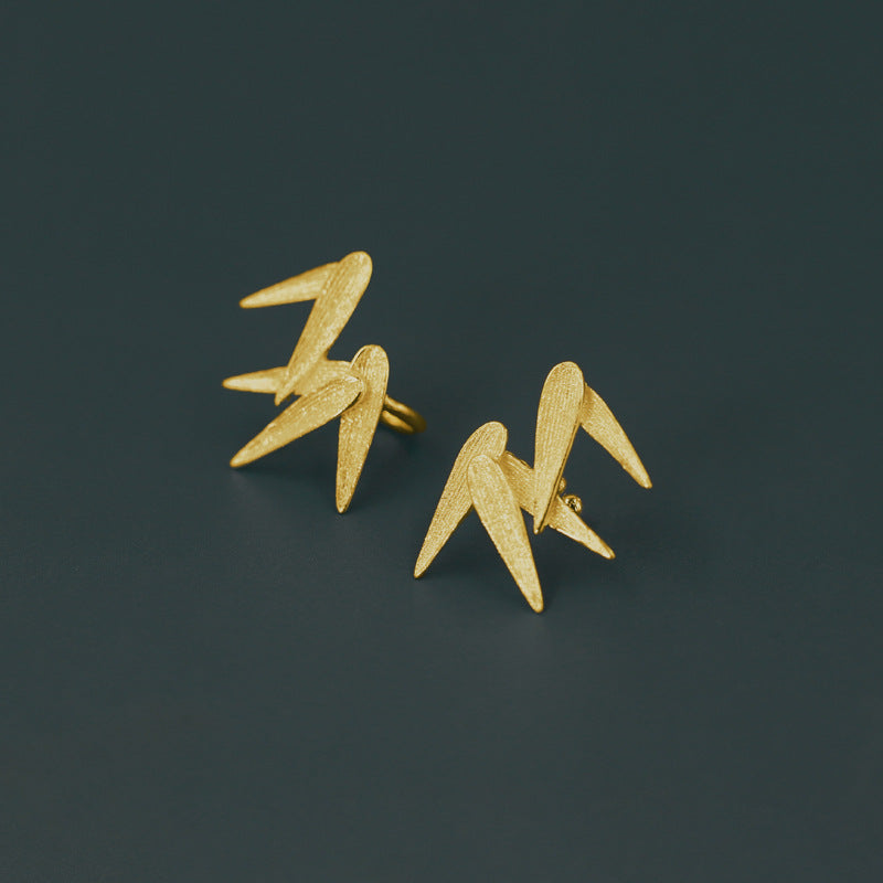 Bamboo Leaf Ear Cuff – Sterling Silver / Gold Vermeil