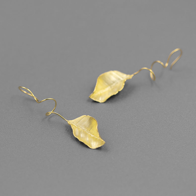 Autumn Leaf Earrings – Sterling Silver / Gold Vermeil