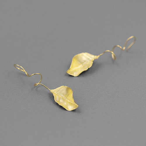 Ohrringe „Herbstlaub“ – Sterlingsilber / Gold Vermeil