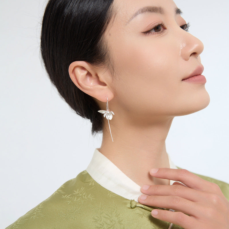 Magnolia Blossom Earrings – Sterling Silver / Gold Vermeil