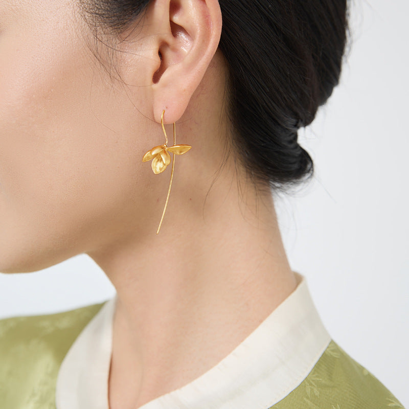 Magnolia Blossom Earrings – Sterling Silver / Gold Vermeil